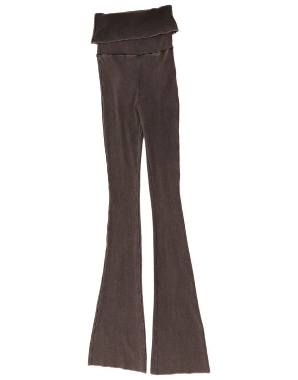 Zara Womens Flare Leggings UK 8 Small Gris Coton