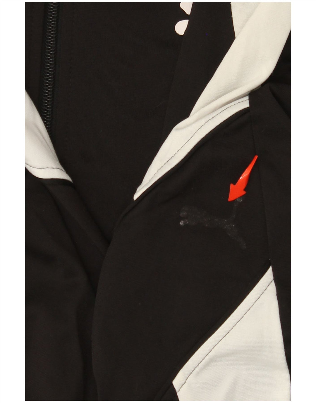 Puma Veste de survêtement pour homme Large Noir Colorblock Polyester