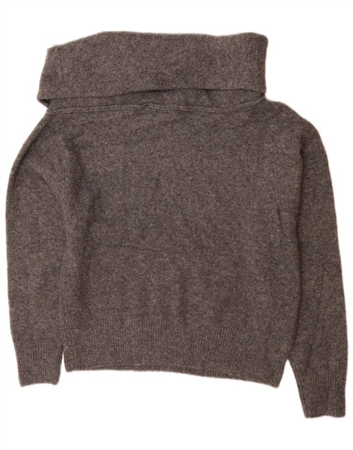 Zara Pull surdimensionné à col châle pour femme UK 10 Petit Gris Polyester