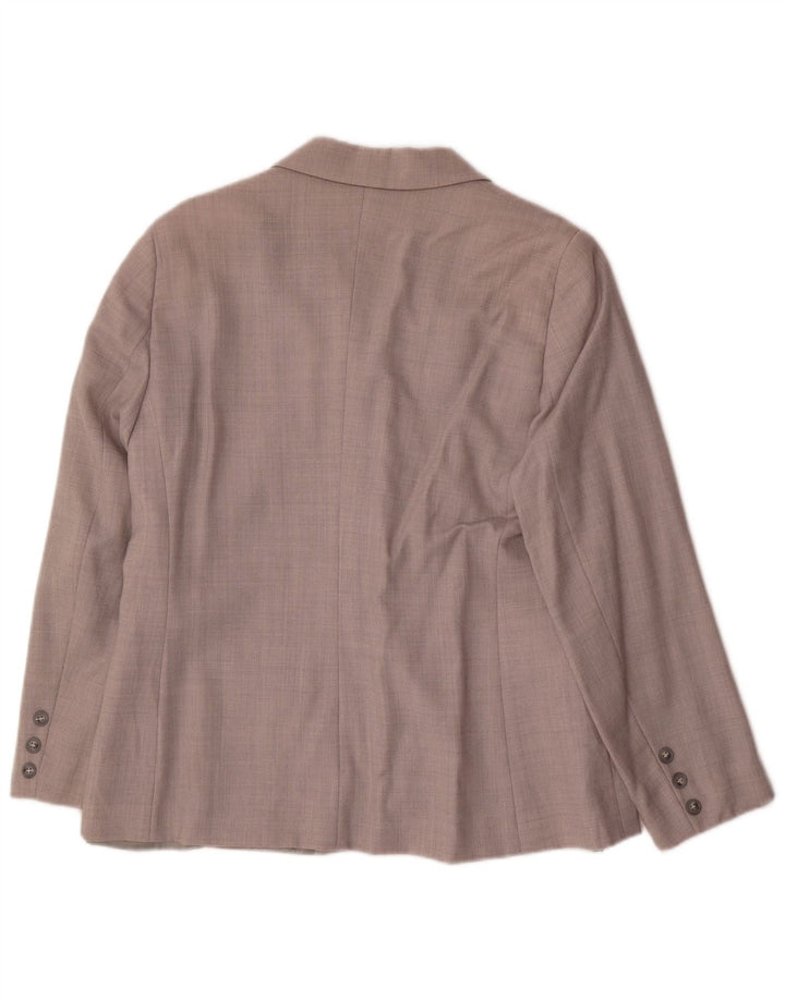 Benetton Veste Blazer 2 Boutons Femme IT 48 XL Laine Grise