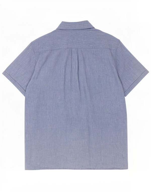 Barbour Chemise à manches courtes pour hommes, coupe régulière, grand lin bleu