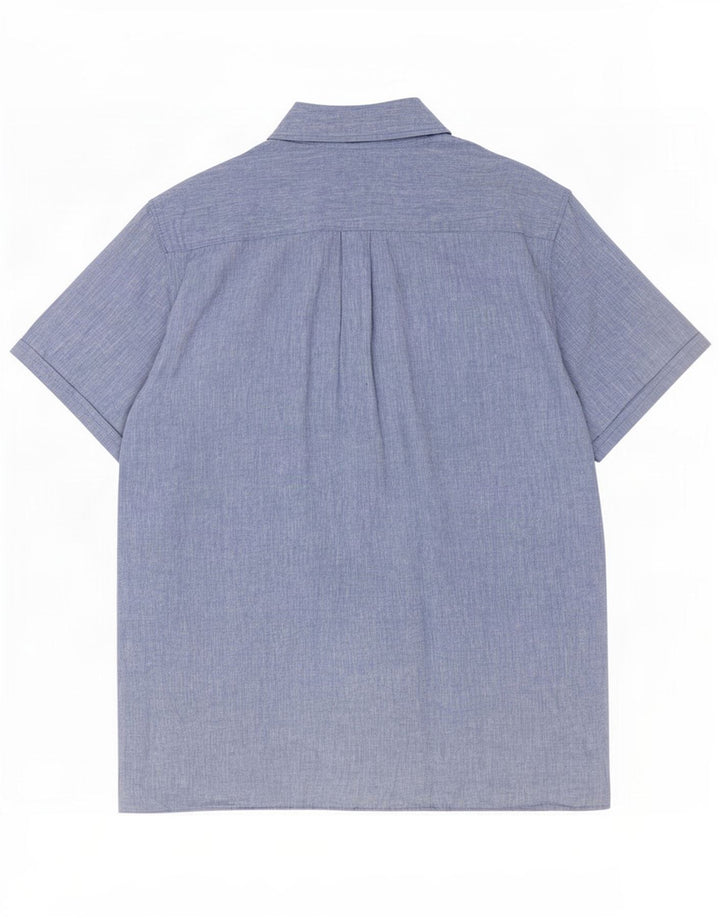 Barbour Chemise à manches courtes pour hommes, coupe régulière, grand lin bleu