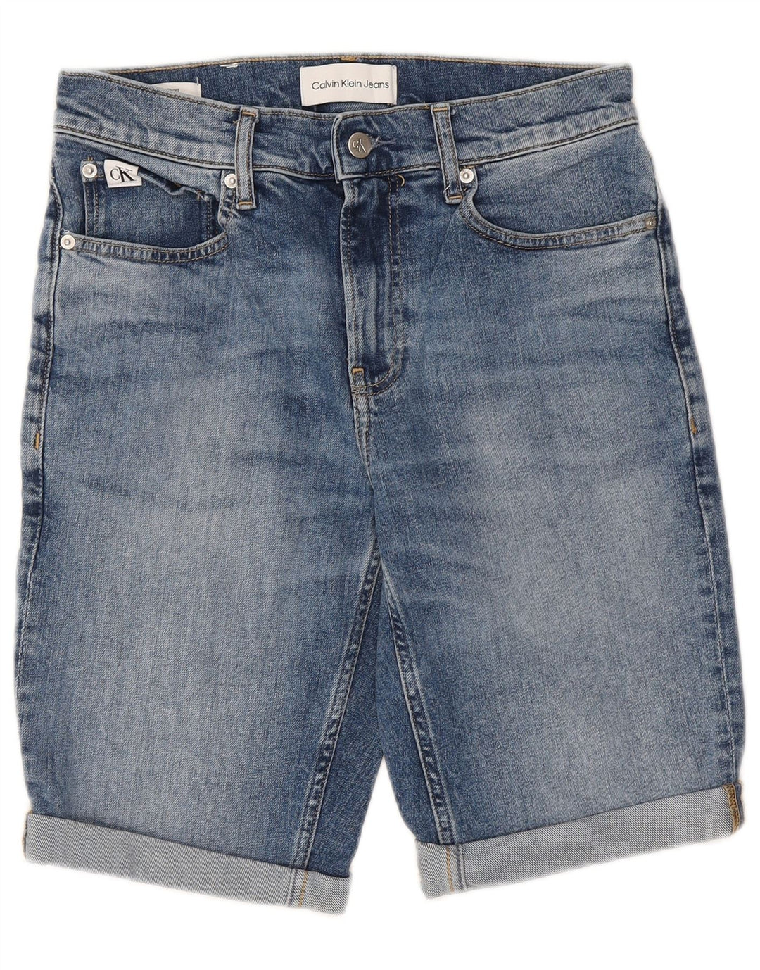 CALVIN KLEIN Short en jean pour homme W29 Small Bleu Coton