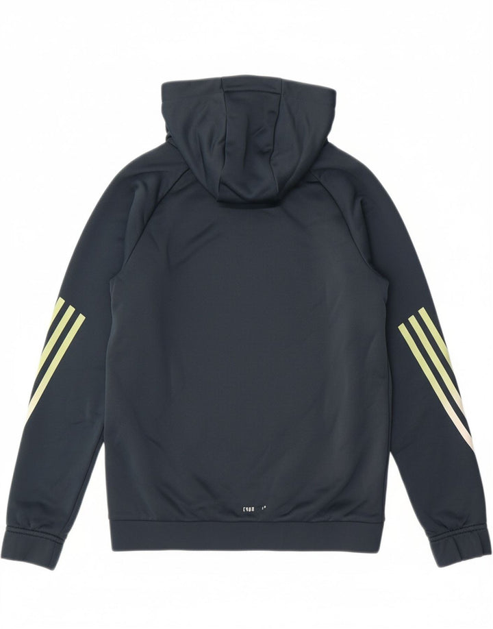 ADIDAS Boys Hoodie Jumper 11-12 Years Green Polyester