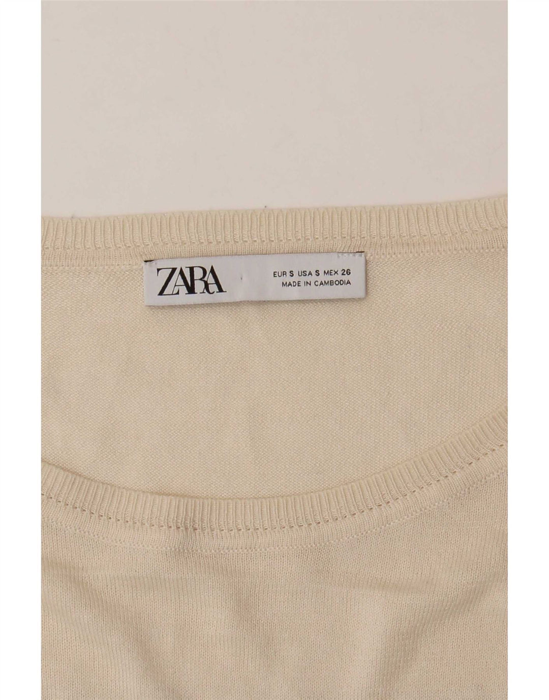 Zara Femme Boléro Top UK 10 Petit Blanc Cassé Rayé