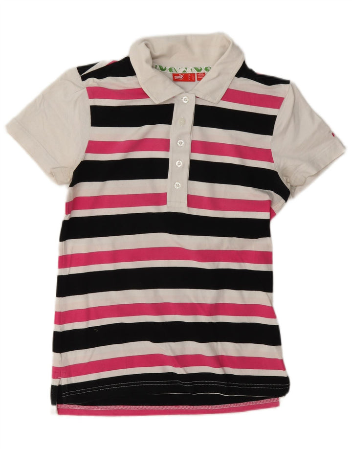 Puma Polo Femme UK 10 Small Multicolore Rayé