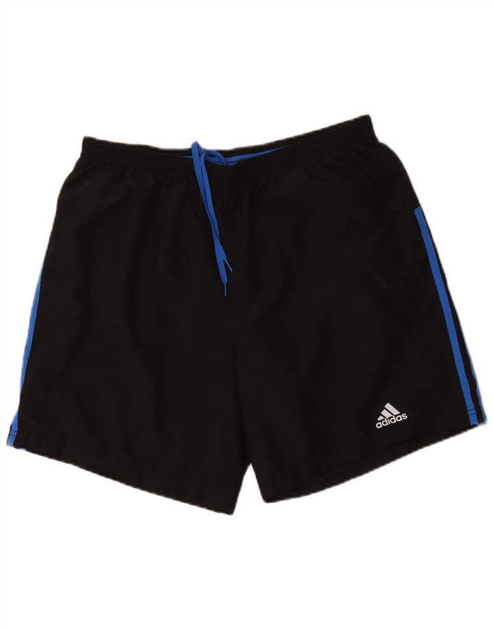 Adidas Short de sport Climalite pour homme en polyester color block Noir Taille L