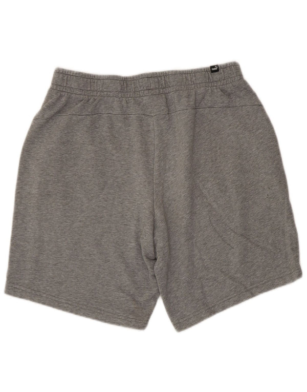 Puma Short de Sport Homme Large Gris Moucheté Coton