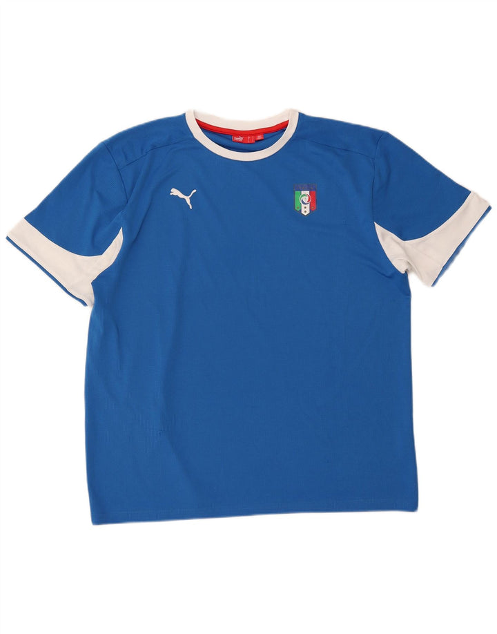 Puma T-Shirt Italia Graphic Homme Bleu Colorblock Large