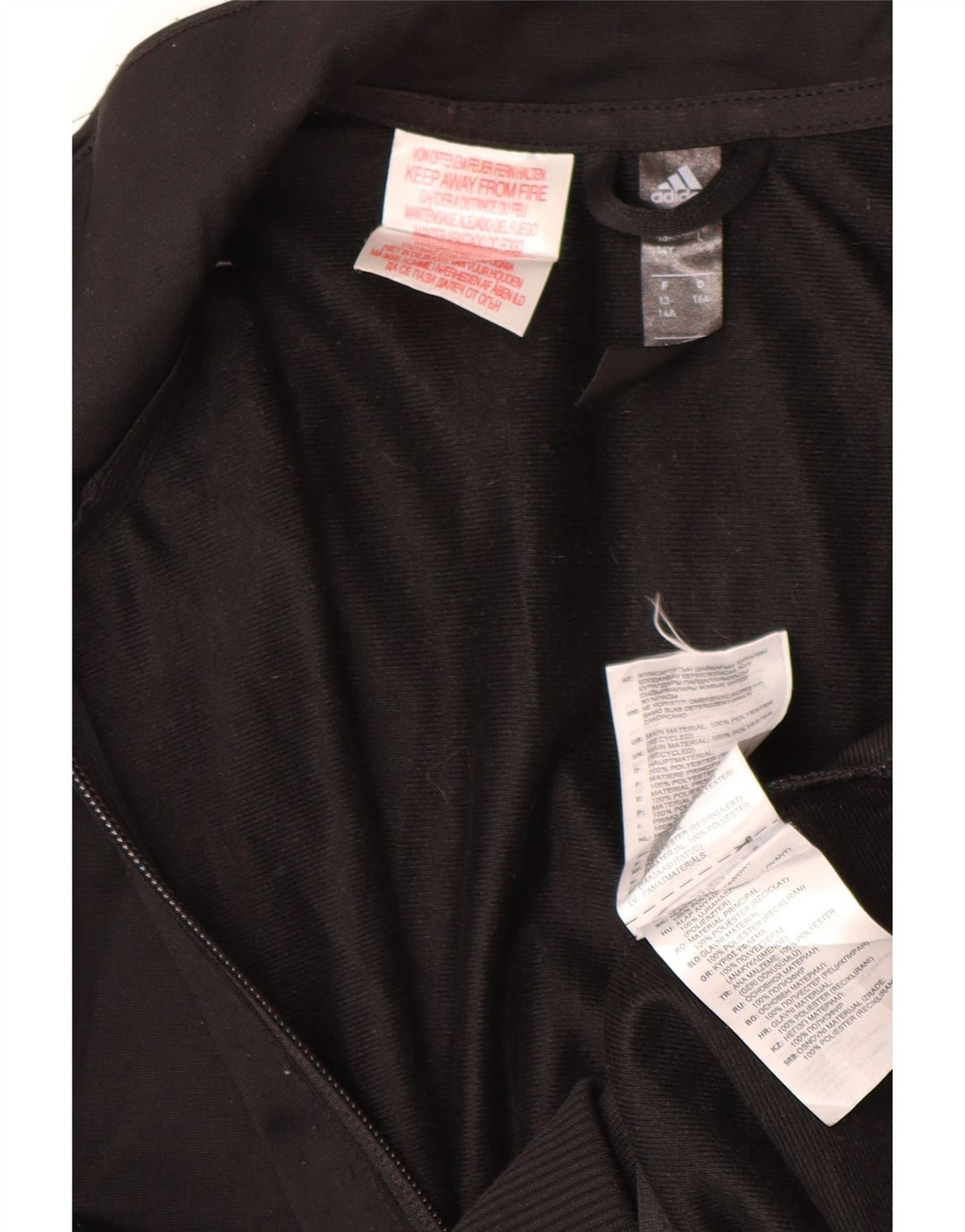 ADIDAS Veste de survêtement Climalite Garçon 13-14 ans Noir Polyester