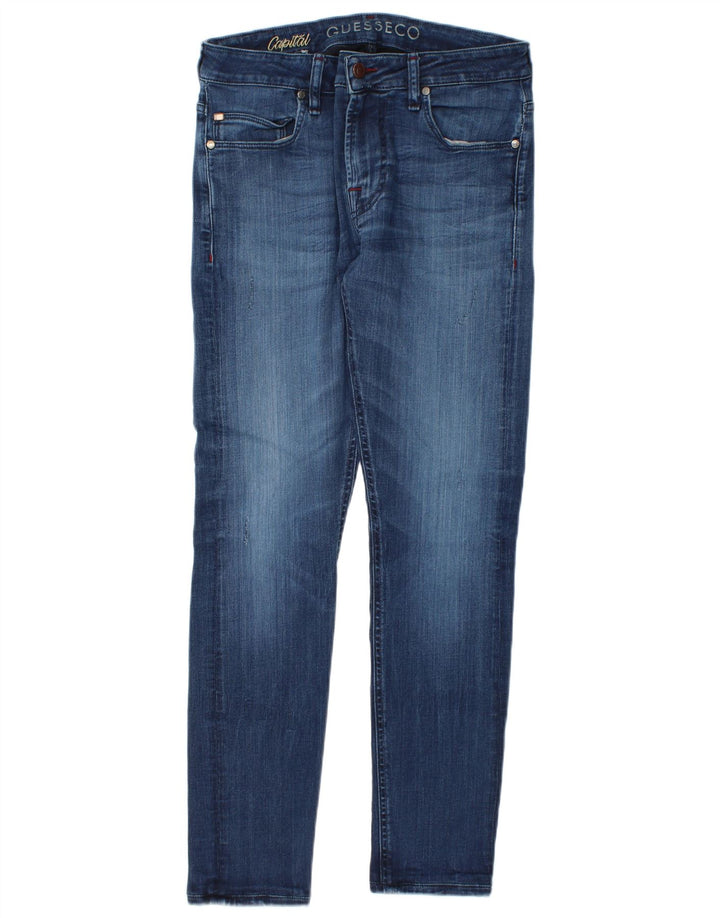 Guess Jean Slim Homme W32 L30 Bleu Lyocell