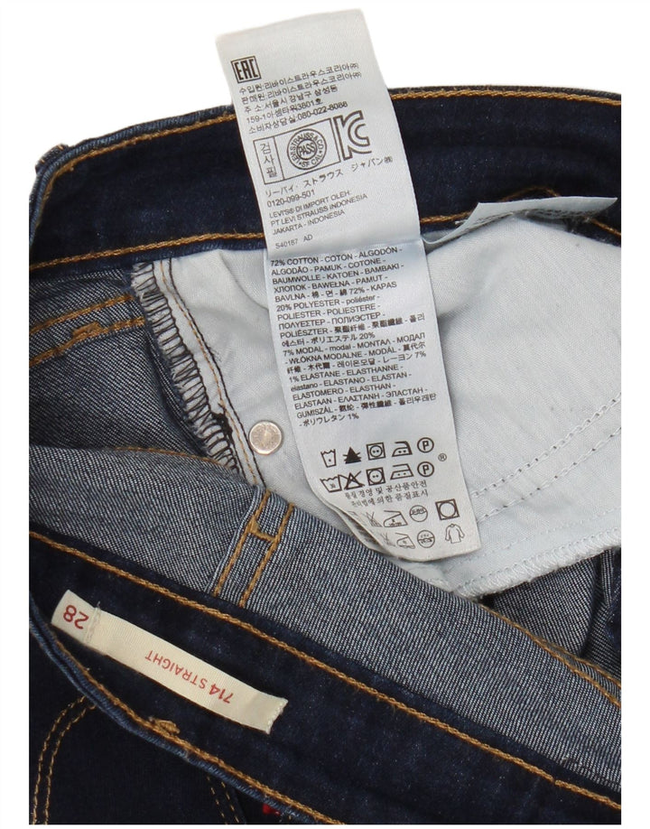 Levi's Jean Droit 714 Femme W28 L30 Bleu Marine Coton