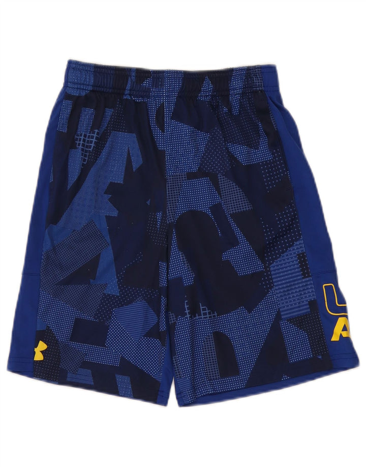 Under Armour Short de Sport Graphique Garçon 9-10 Ans Bleu Moyen Géométrique