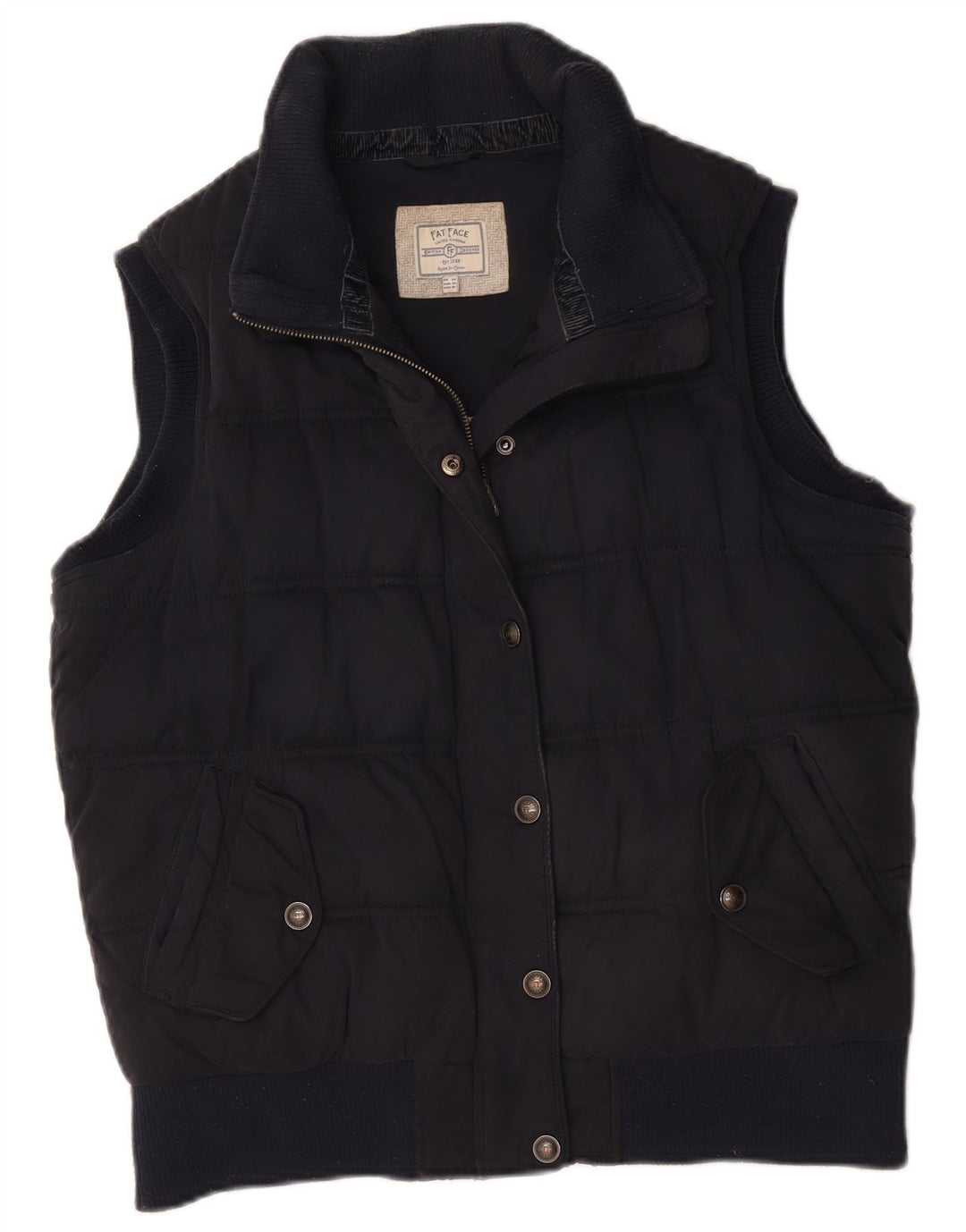 Fat Face Gilet rembourré pour femme UK 44 Large Bleu marine Polyester