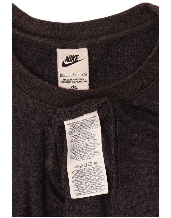 NIKE Sweat-shirt pour homme 2XL Gris Coton