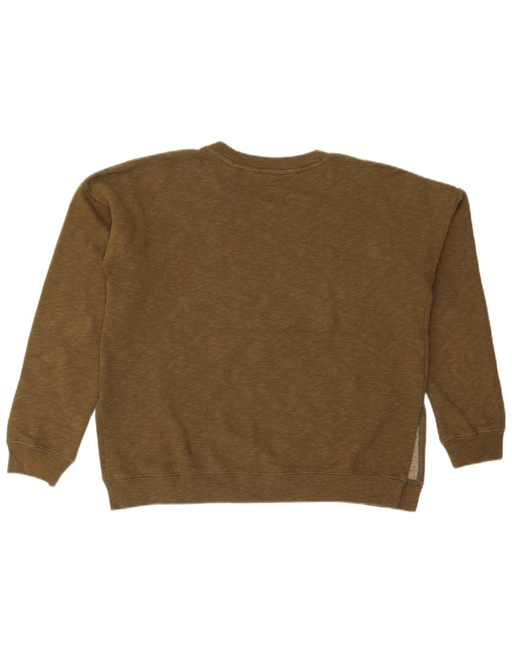 JACK WILLS Sweat-shirt surdimensionné pour femme UK 10 Petit coton kaki