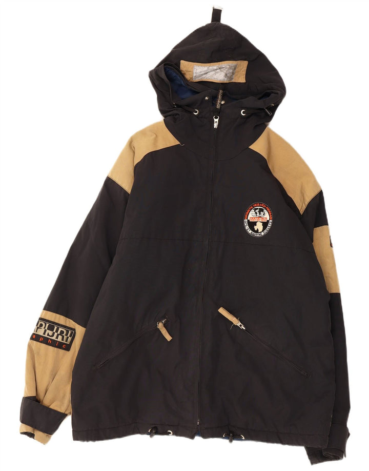 NAPAPIJRI Veste coupe-vent graphique pour homme UK 38 Bleu marine moyen