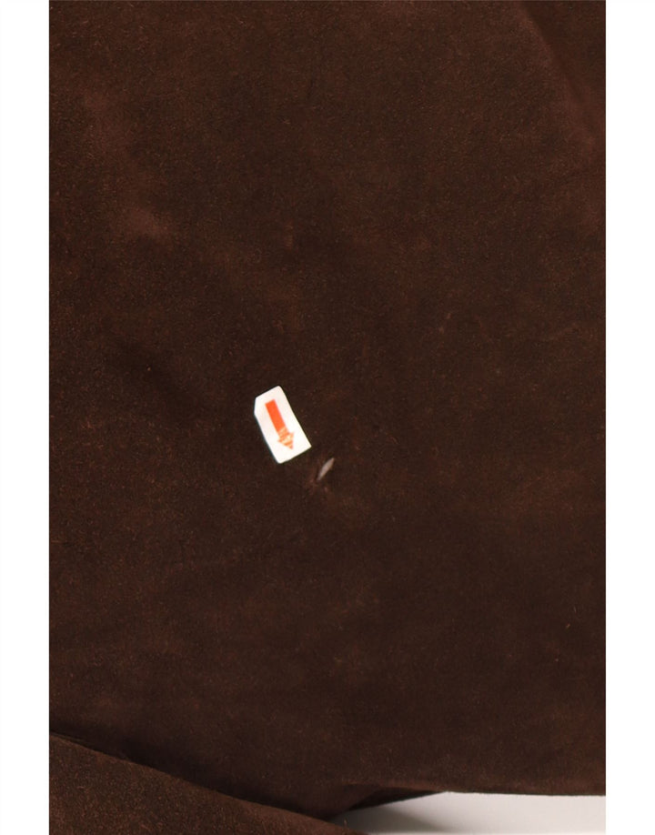 vintage Femmes Surdimensionné Suède Coupe-Vent Manteau UK 18 XL Marron