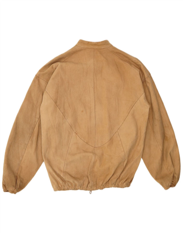 VINTAGE Veste bomber en daim pour homme UK 38 Beige moyen