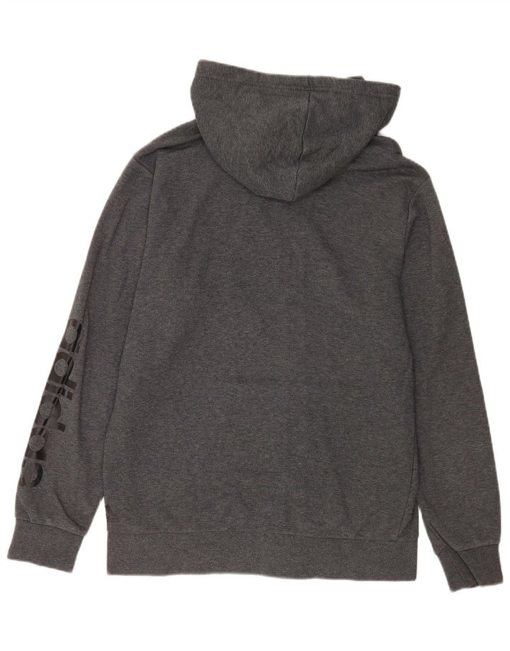 Adidas Pull à capuche zippé graphique pour homme en coton gris moyen