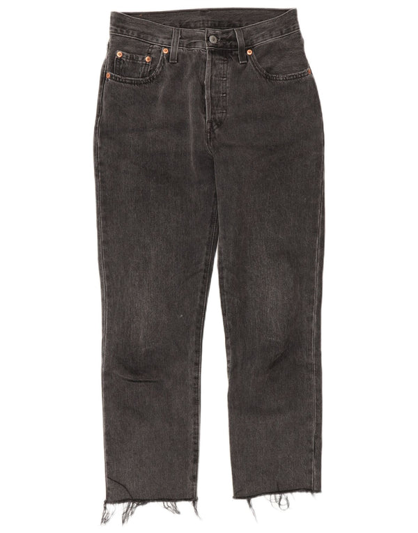 Levi's Jean Droit 501 Taille Haute Femme W25 L26 Gris Coton