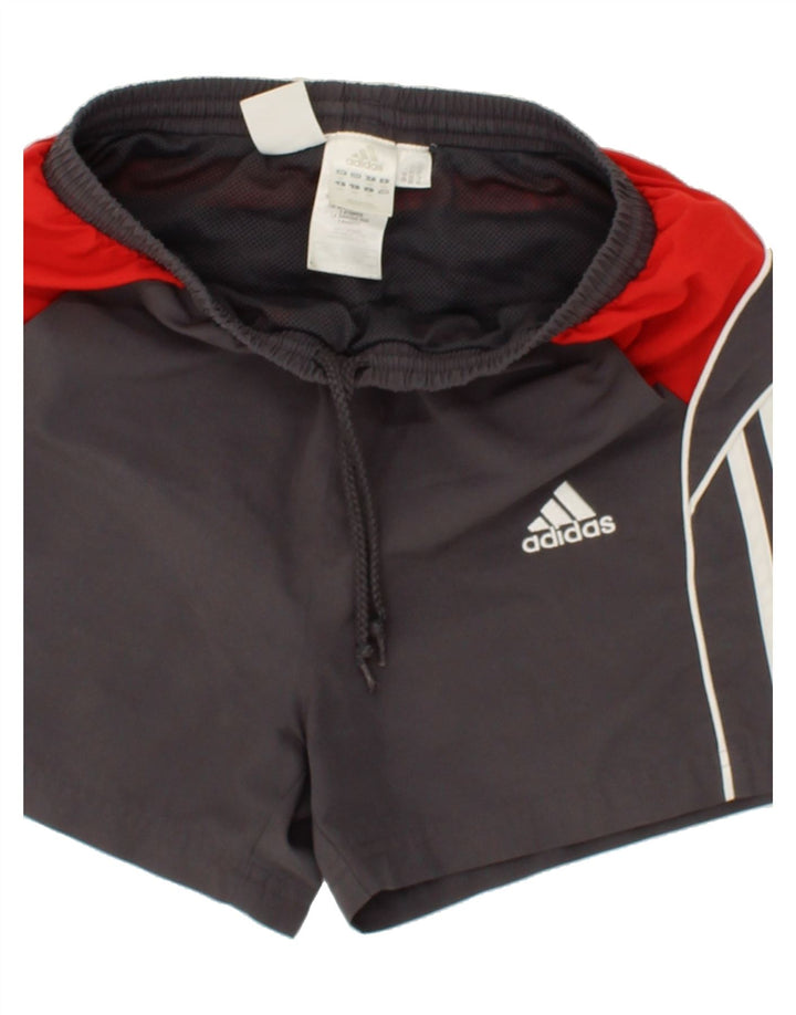 ADIDAS Boys Sport Shorts 11-12 Years Grey Colourblock Polyester Vintage Adidas and Second-Hand Adidas from Messina Hembry 