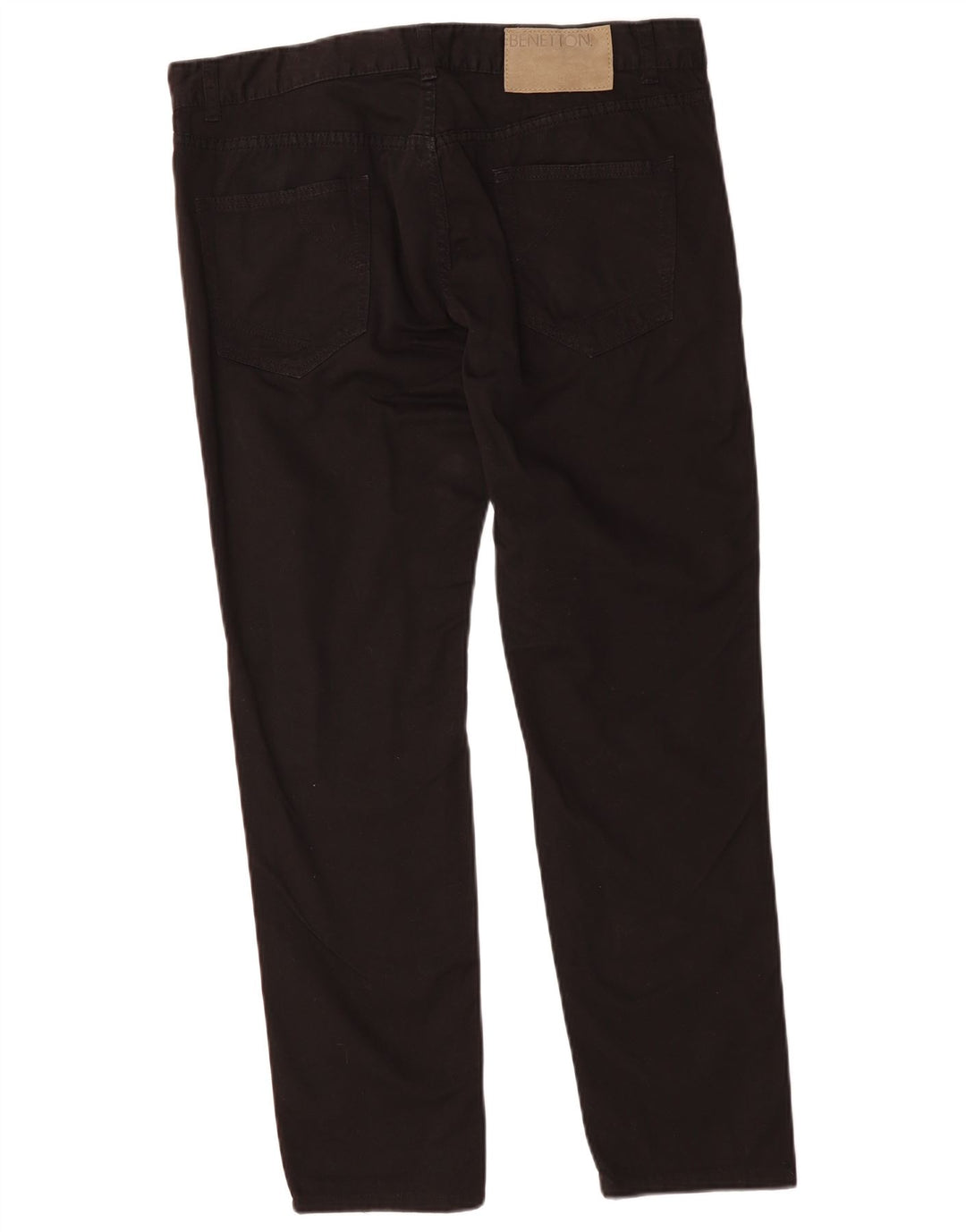BENETTON Pantalon décontracté slim pour homme W34 L28 Noir Coton