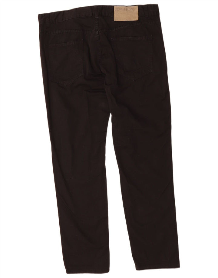 BENETTON Pantalon décontracté slim pour homme W34 L28 Noir Coton