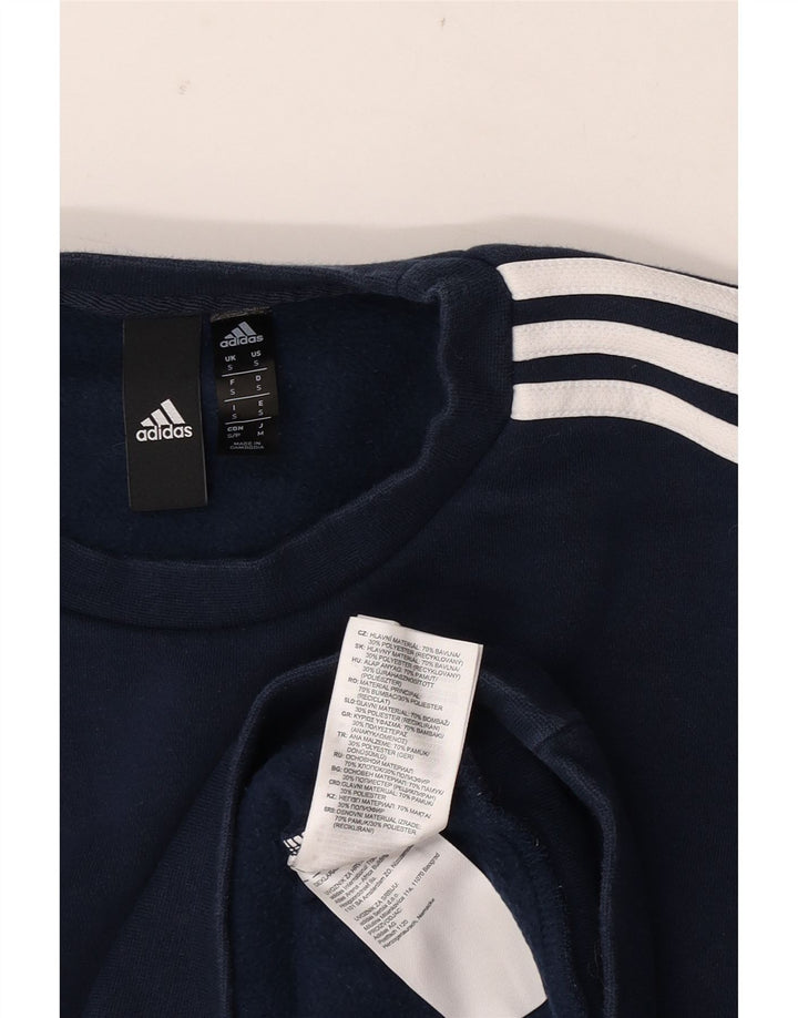 Adidas Mens Sweatshirt Jumper Petit Bleu Marine Coton