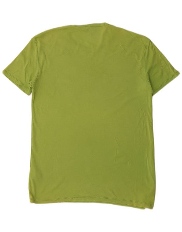 Benetton T-Shirt Graphique Top XL Vert Coton Homme