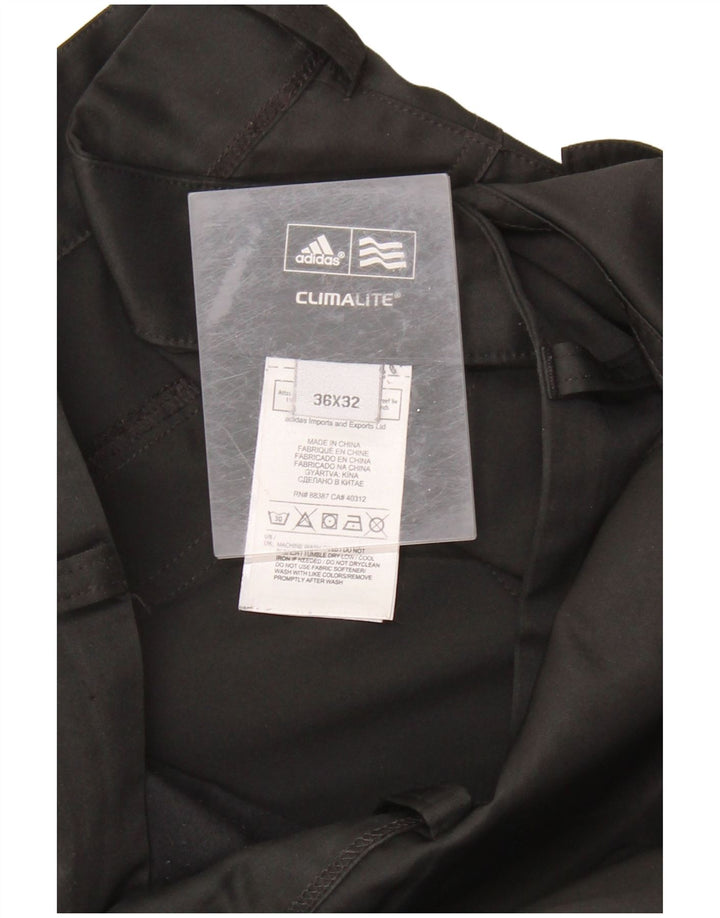 ADIDAS Mens Climalite Straight Chino Trousers W36 L32 Black Polyester