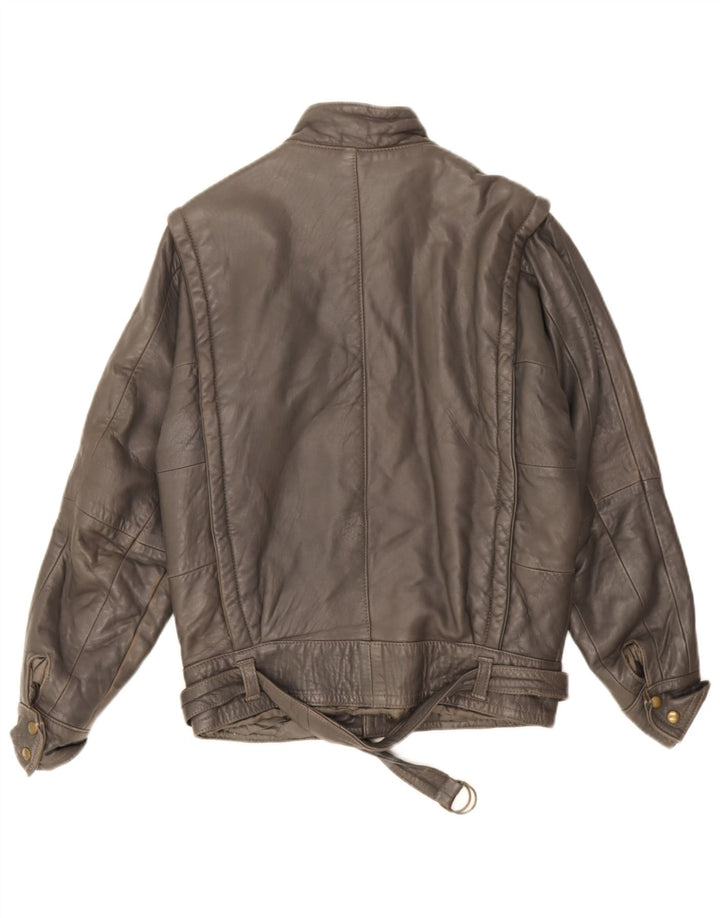 veste en cuir coupe ample vintage pour hommes IT 44 XS cuir gris