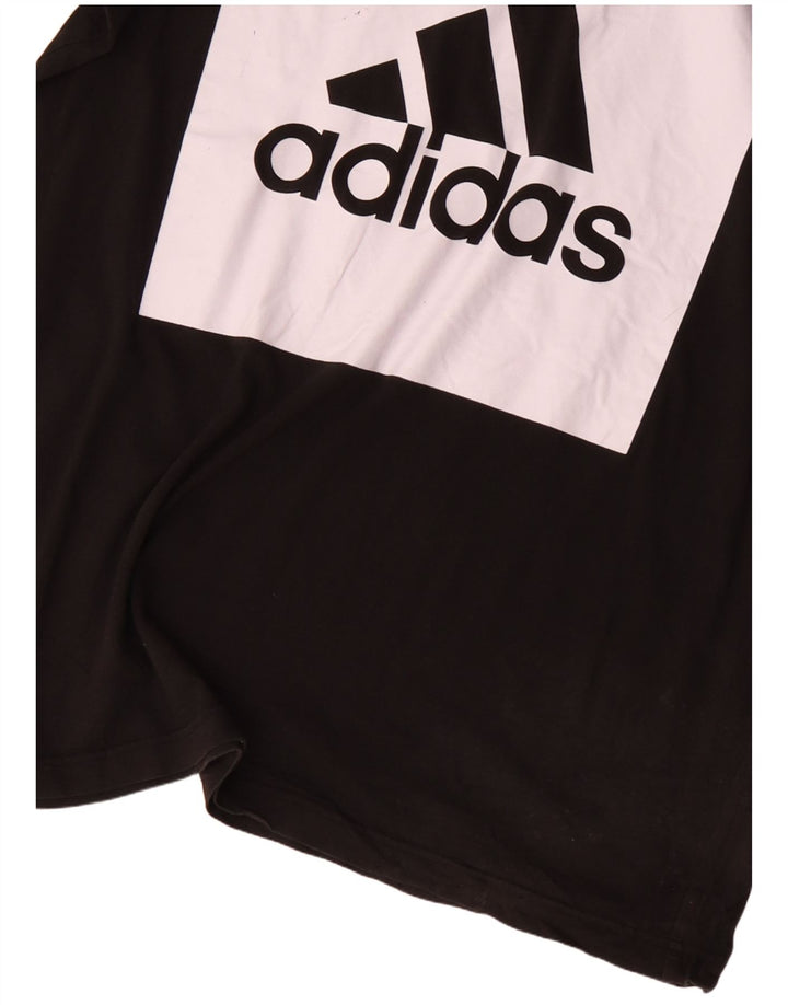 ADIDAS T-shirt graphique pour hommes, grand, en coton color block noir