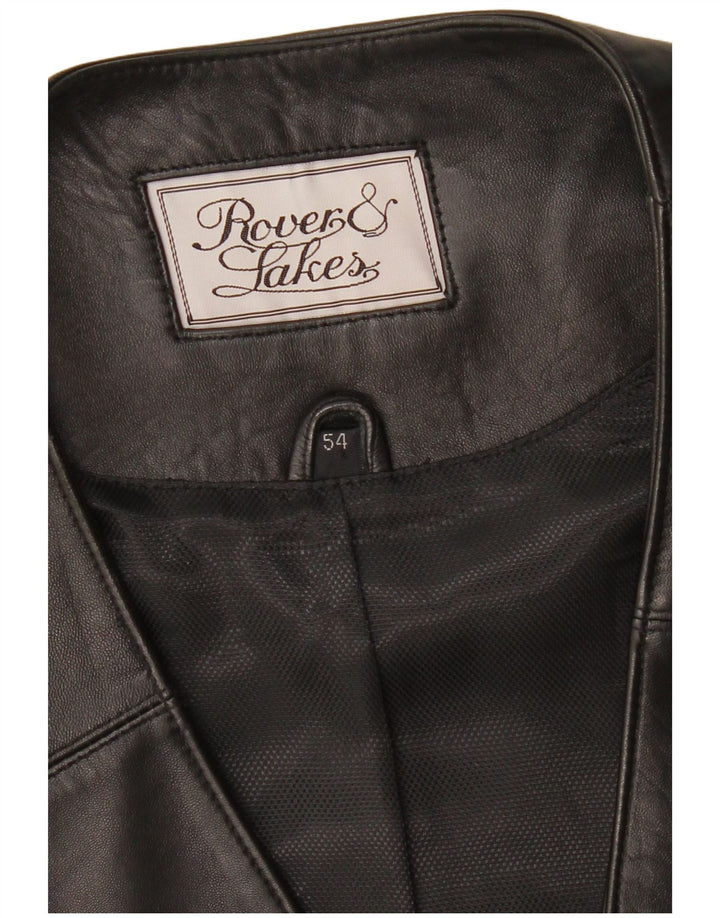 ROVER&LAKES Gilet en cuir pour homme IT 54 XL Cuir noir