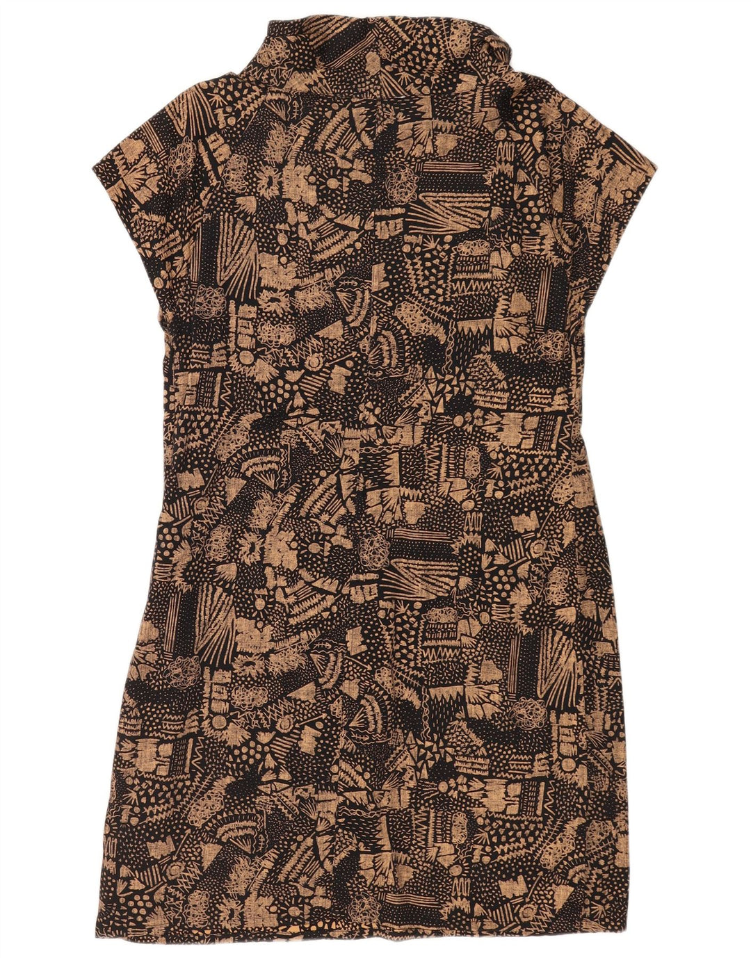Skunkfunk Robe fourreau pour femme UK 12 en coton géométrique marron moyen