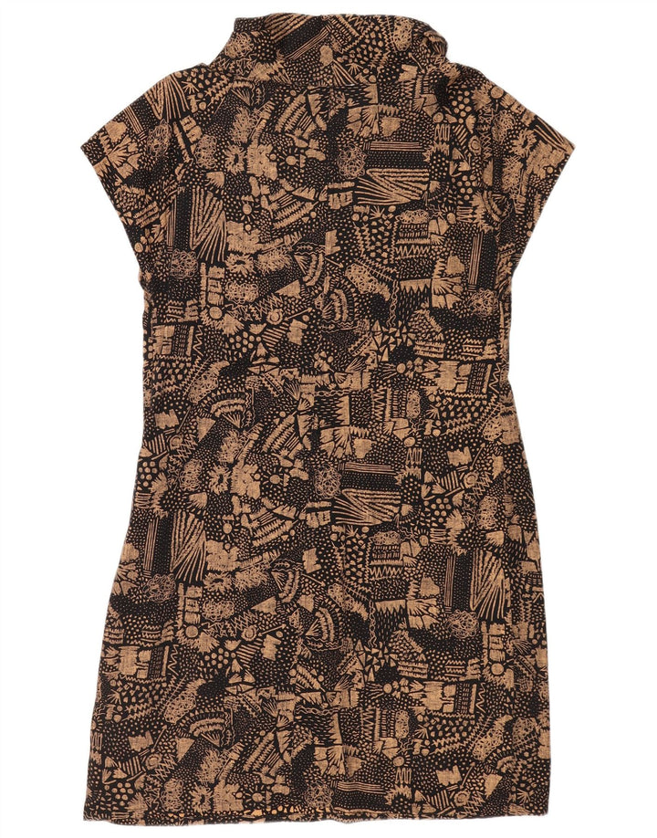 Skunkfunk Robe fourreau pour femme UK 12 en coton géométrique marron moyen