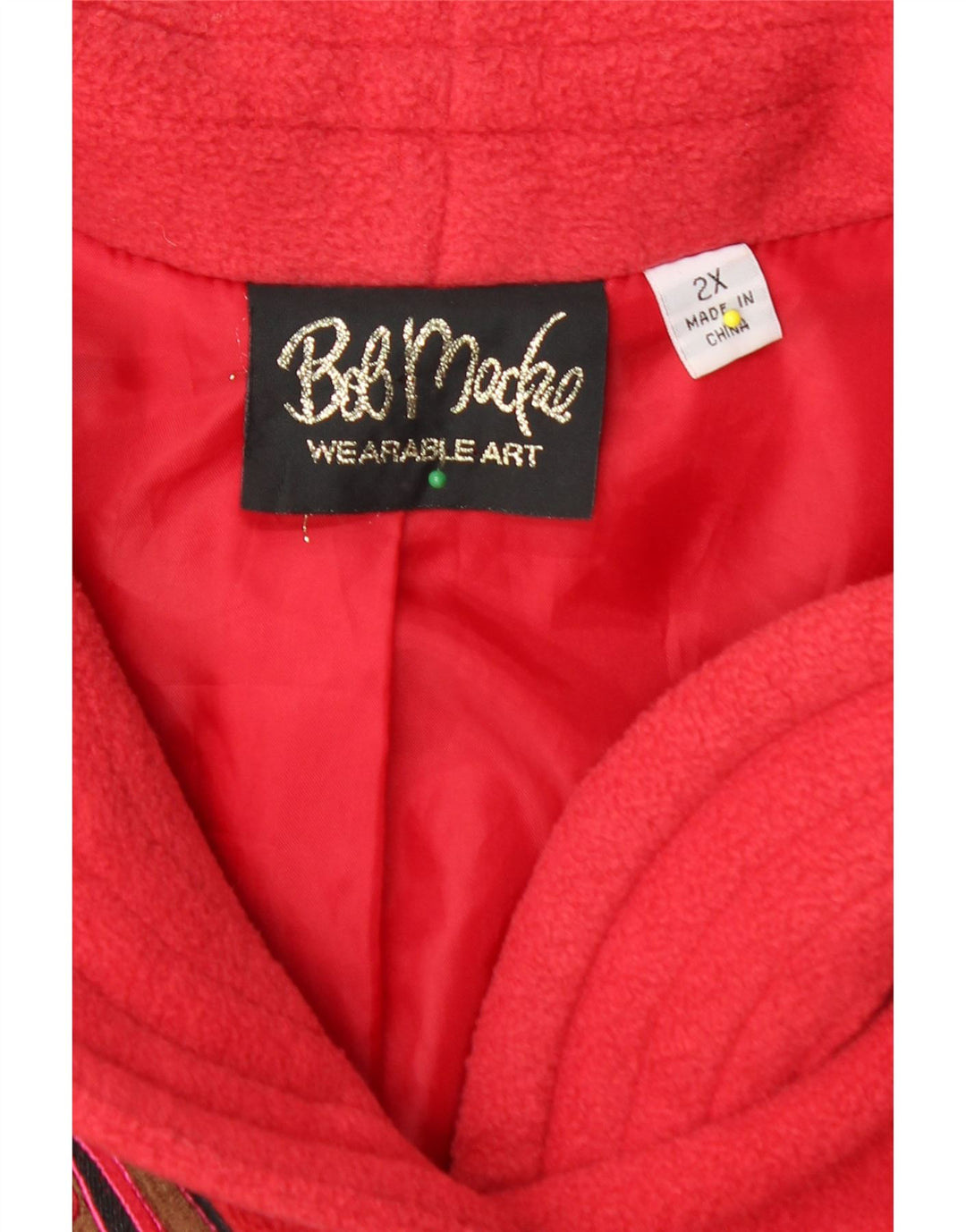 BOB MACKIE Manteau polaire coupe ample pour femme UK 20 2XL Rouge Floral Polyester