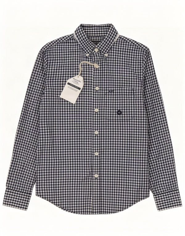 Abercrombie & Fitch Chemise Homme XS Bleu Marine Vichy Coton