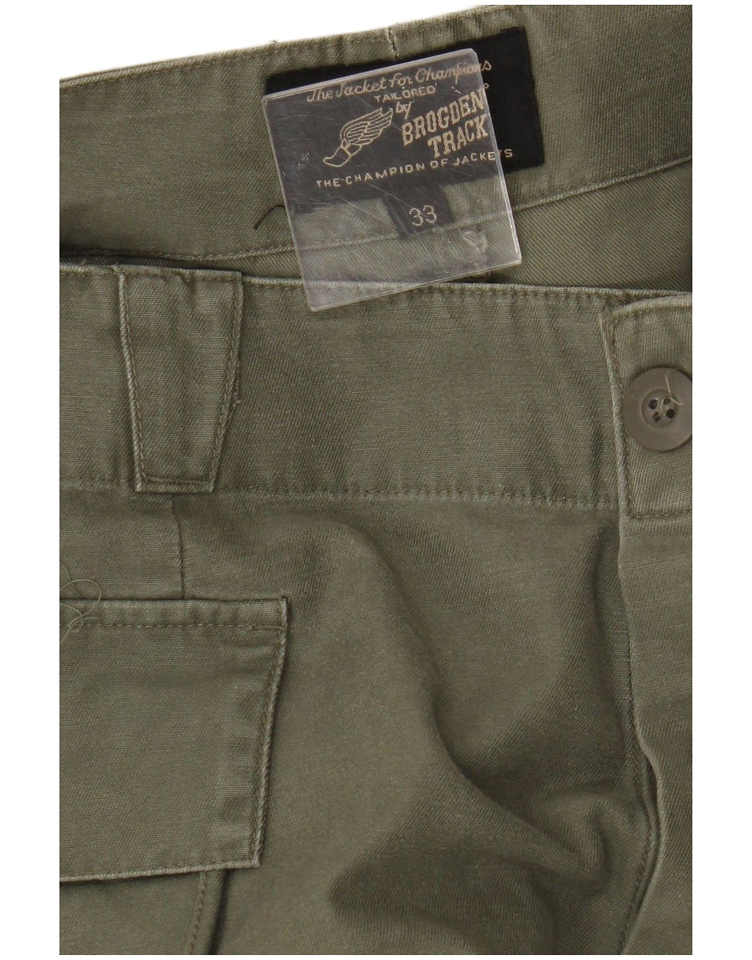 Brogden Pantalon Cargo Droit Homme W33 L33 Vert Coton