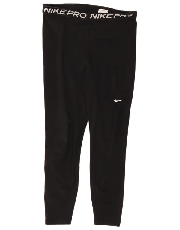 Legging Nike Dri Fit Crop Graphic pour femme UK 14 Large Noir Polyester