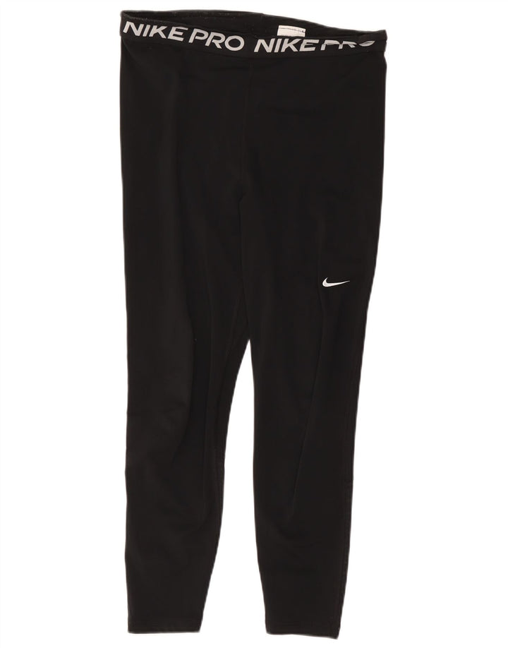 Legging Nike Dri Fit Crop Graphic pour femme UK 14 Large Noir Polyester