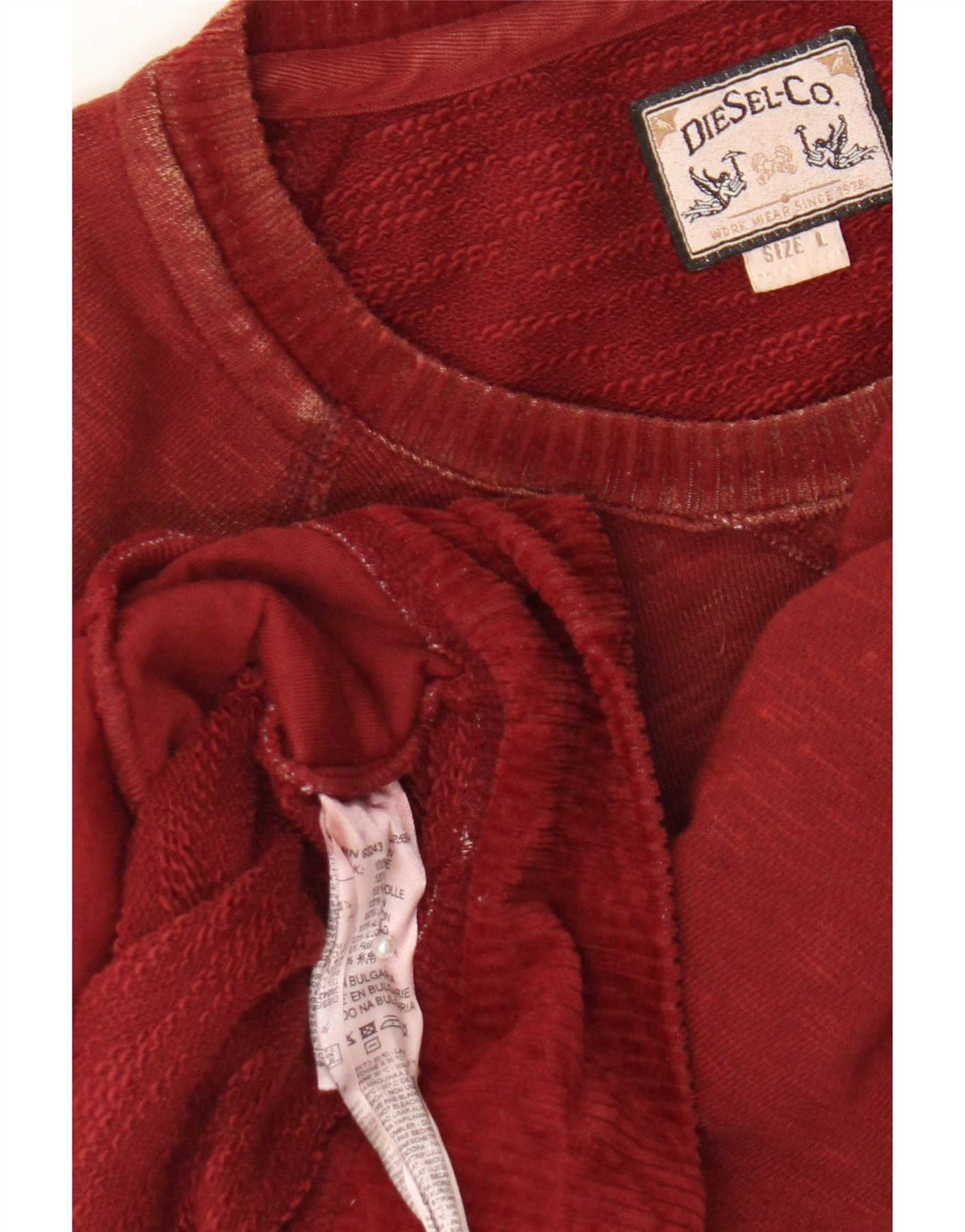 Diesel Sweat-shirt pour homme en coton bordeaux Large