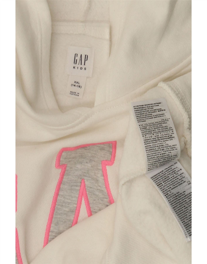 GAP Pull à capuche graphique pour fille 14-15 ans 2XL Blanc Coton