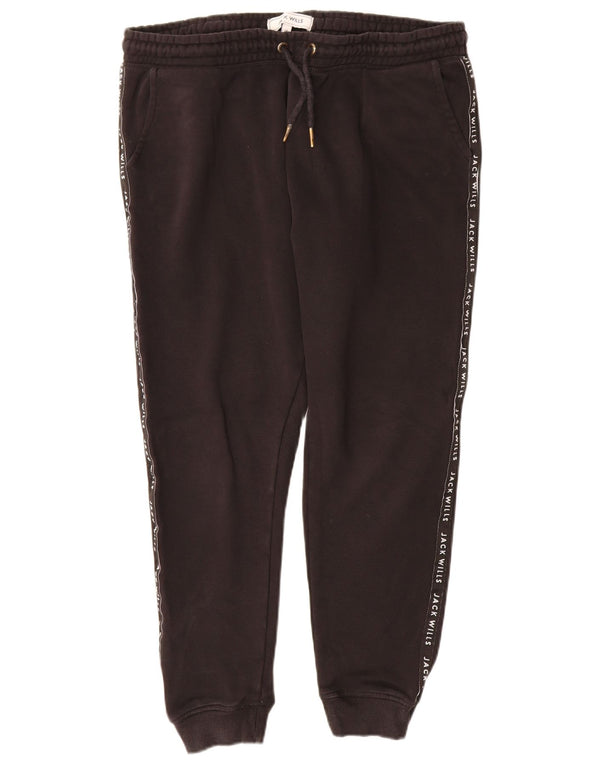 Jack Wills Pantalon de survêtement graphique pour femme Joggers UK 14 Large Noir