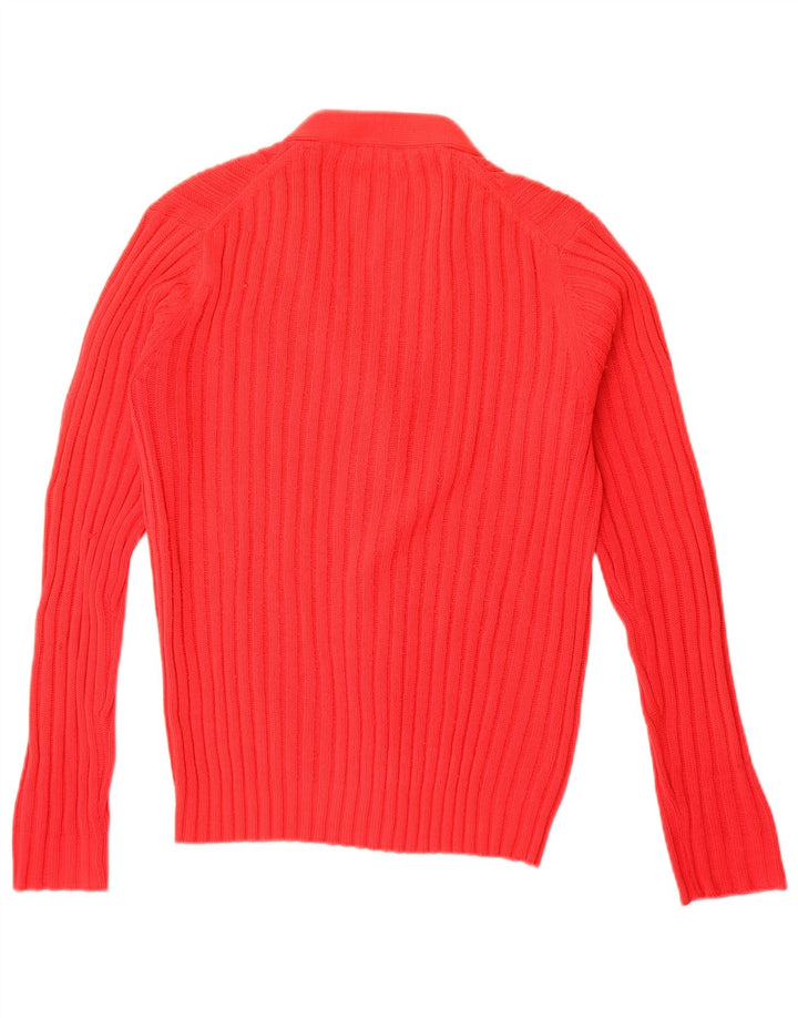 vintage Femme Cardigan Pull IT 42 Acrylique Rouge Moyen