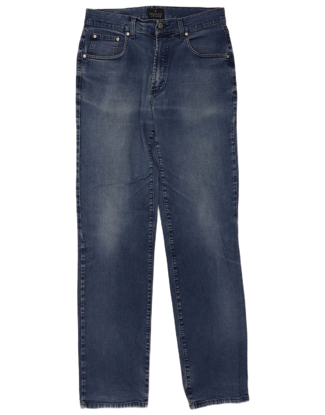 TRUSSARDI Jean Droit Homme W33 L33 Bleu Coton