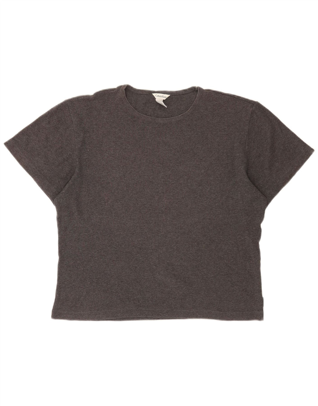 CALVIN KLEIN T-Shirt Oversize Femme UK 14 Gris Moyen Coton