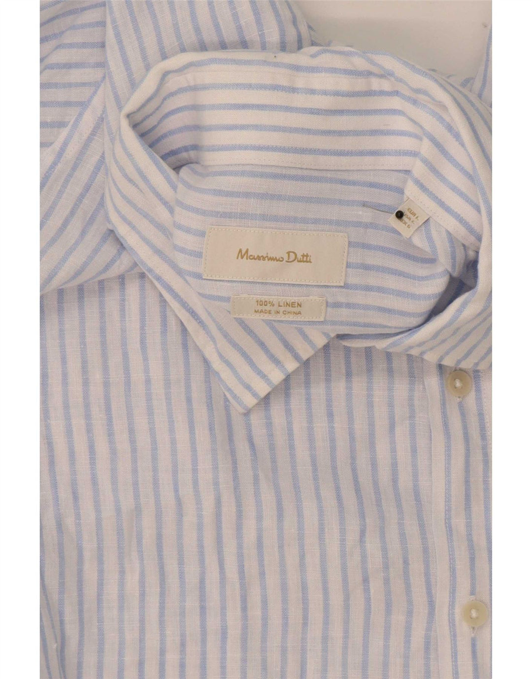 Massimo Dutti Chemise homme en lin à fines rayures bleues