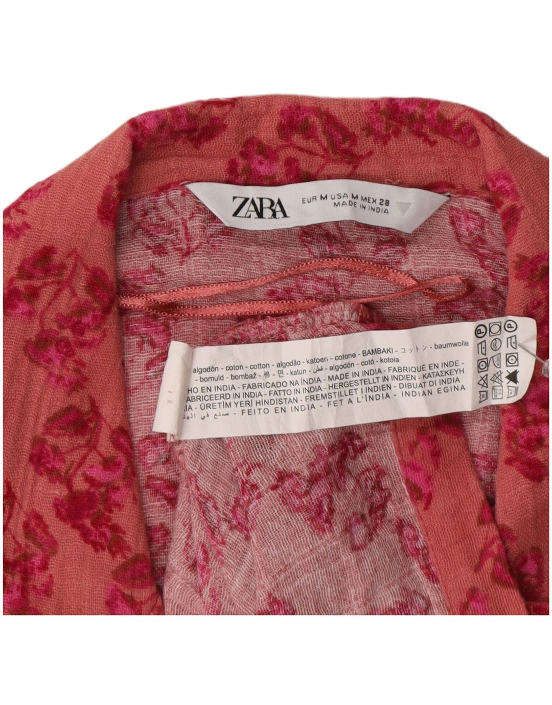 Zara Chemisier surdimensionné à manches courtes pour femme UK 14 Rose moyen floral