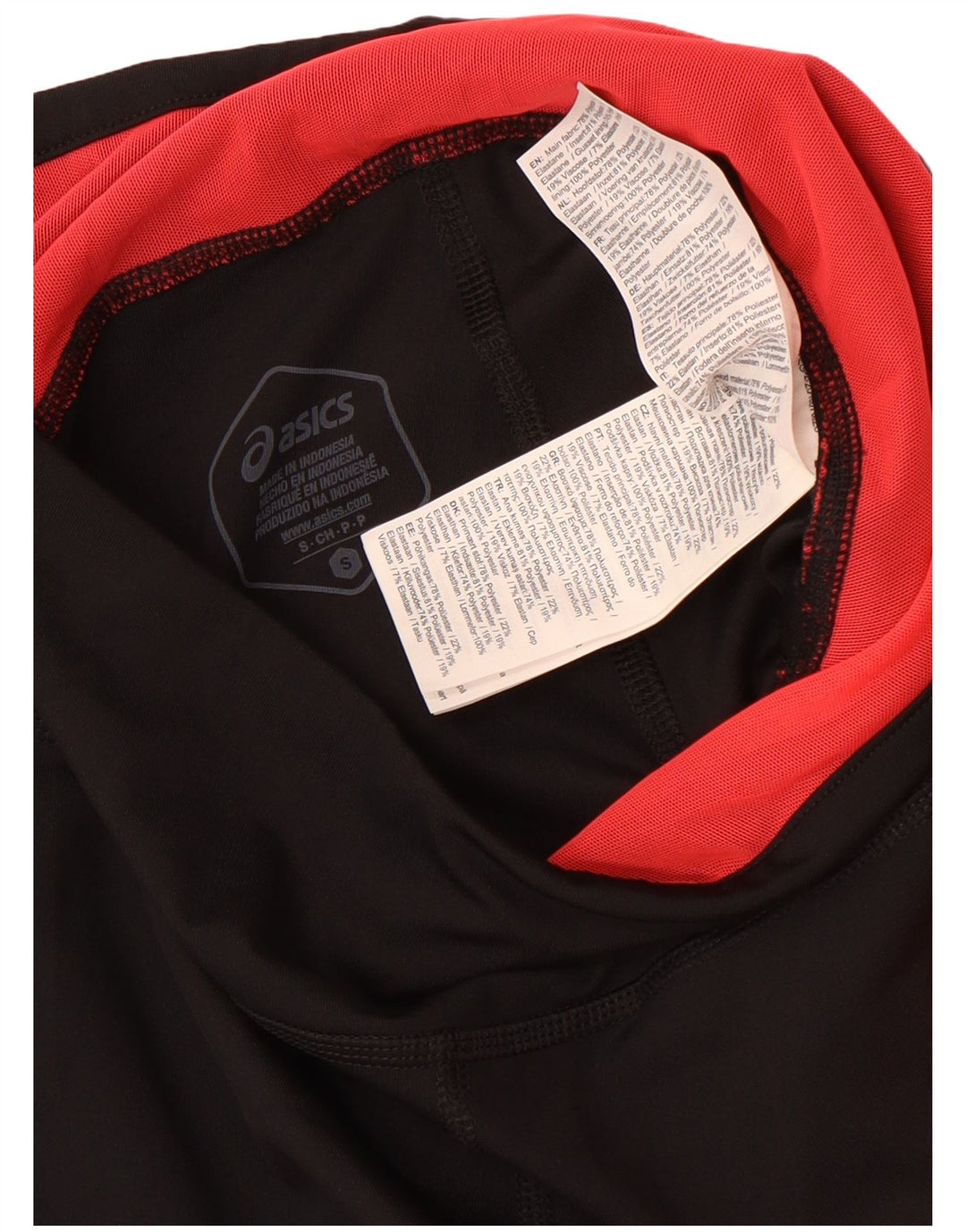 Asics Femmes Capri Leggings UK 10 Petit Noir Colorblock Polyester